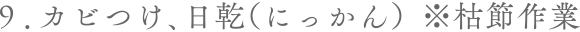 ９カビつけ、日乾（にっかん）枯節作業